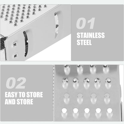 SHERCHPRY Vegetable Slicer Box Grater, Stainless Steel Mandoline Slicer for Kitchen, 8inch Cheese Grater
