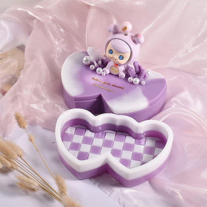 DeryArcle 2Pcs Double Heart Box Resin Mold Jewelry Case Silicone Molds with lid Trinket Storage Mould Container Epoxy Resin Casting Moulds for DIY Cosmetic Candy Organizer Craft Home Decor
