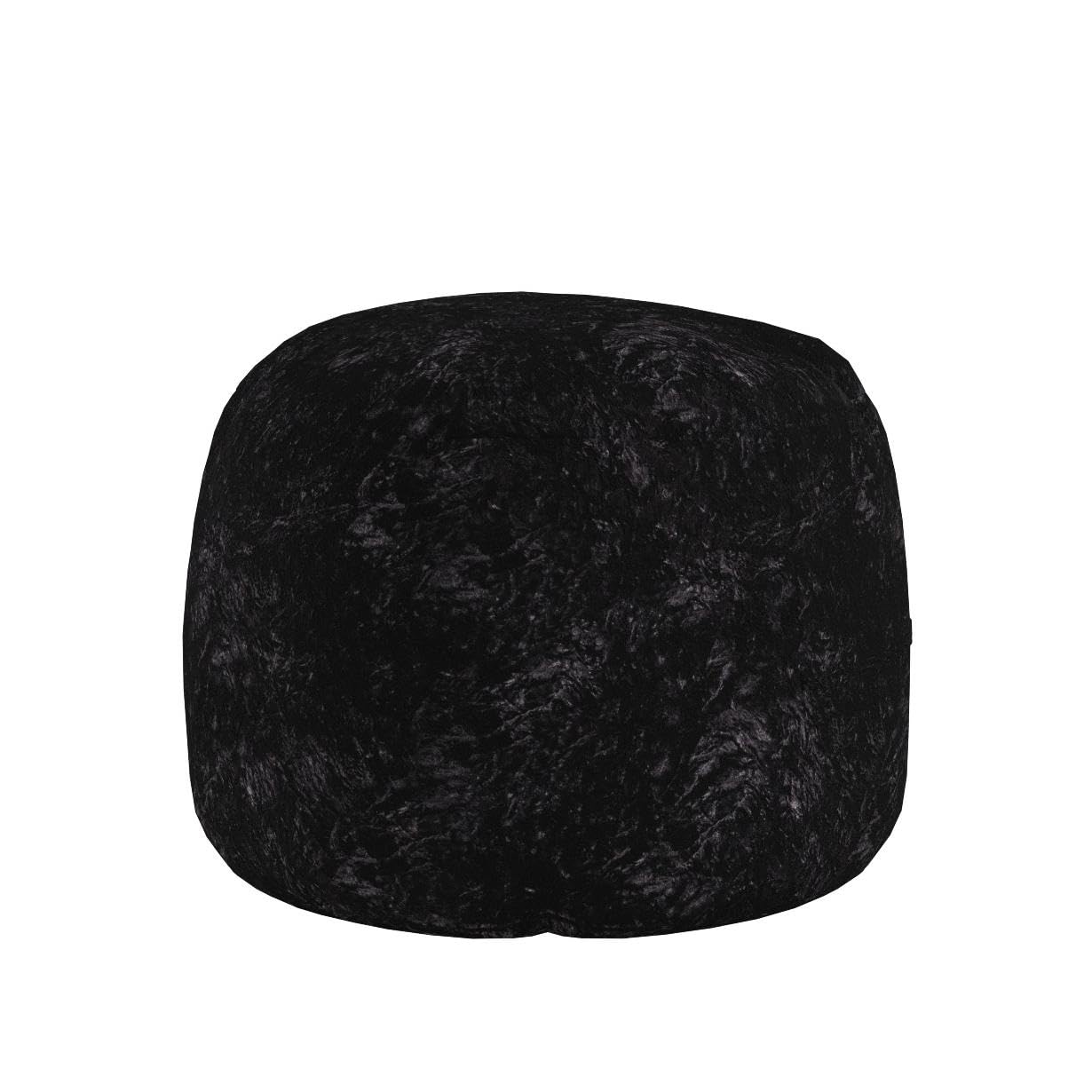 CordaRoy's Faux Fur Bean Bag Chair, Convertible Chair Folds from Bean Bag to Bed, As Seen on Shark Tank - Black, Full