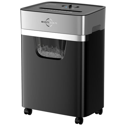 BONSEN 14-Sheet Paper Shredder for Home Office, Heavy Duty Cross Cut Shredder with 5.3 Gal Pullout Bin, Quiet Shredder for CDs/Credit Card/Staple, P-4 Security, Anti-Jam System