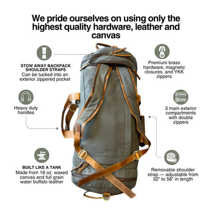 55L Nomad Canvas Duffel (Green)