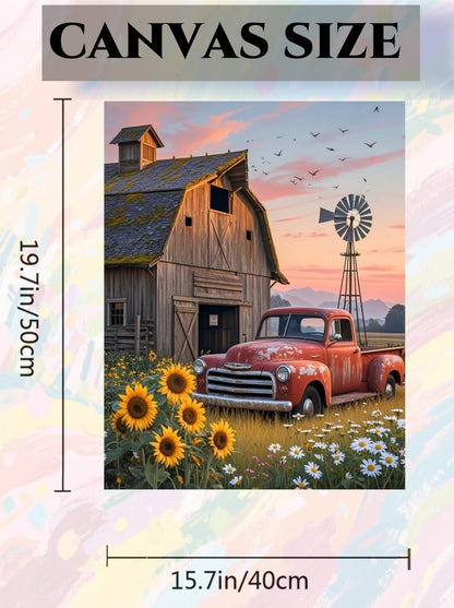 ACANDYL DIY Paint by Numbers Kit for Adults Beginner Farm Paint by Number for Adults Canvas Painting by Number DIY Acrylic Oil Painting on Canvas Arts Craft Decoration Sunflower 16x20 inch