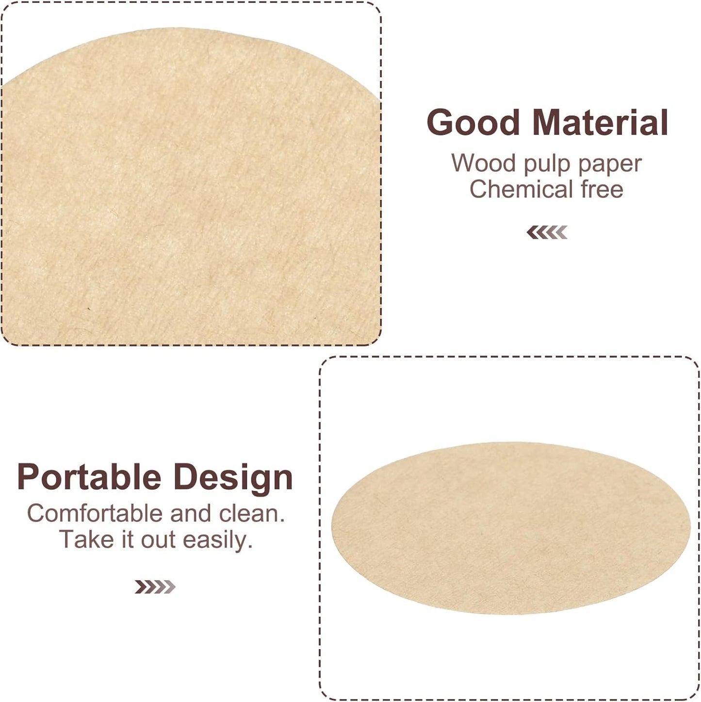 uxcell 600Pcs Coffee Filters, 58mm Disposable Round Paper Filter, Natural for Home Office Use, Pour Over Coffee Maker