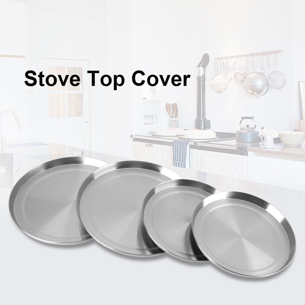 Dioche Electric Stove Covers, 4Pcs/Set Stainless Steel Kitchen Stove Top Protectors for Cooking