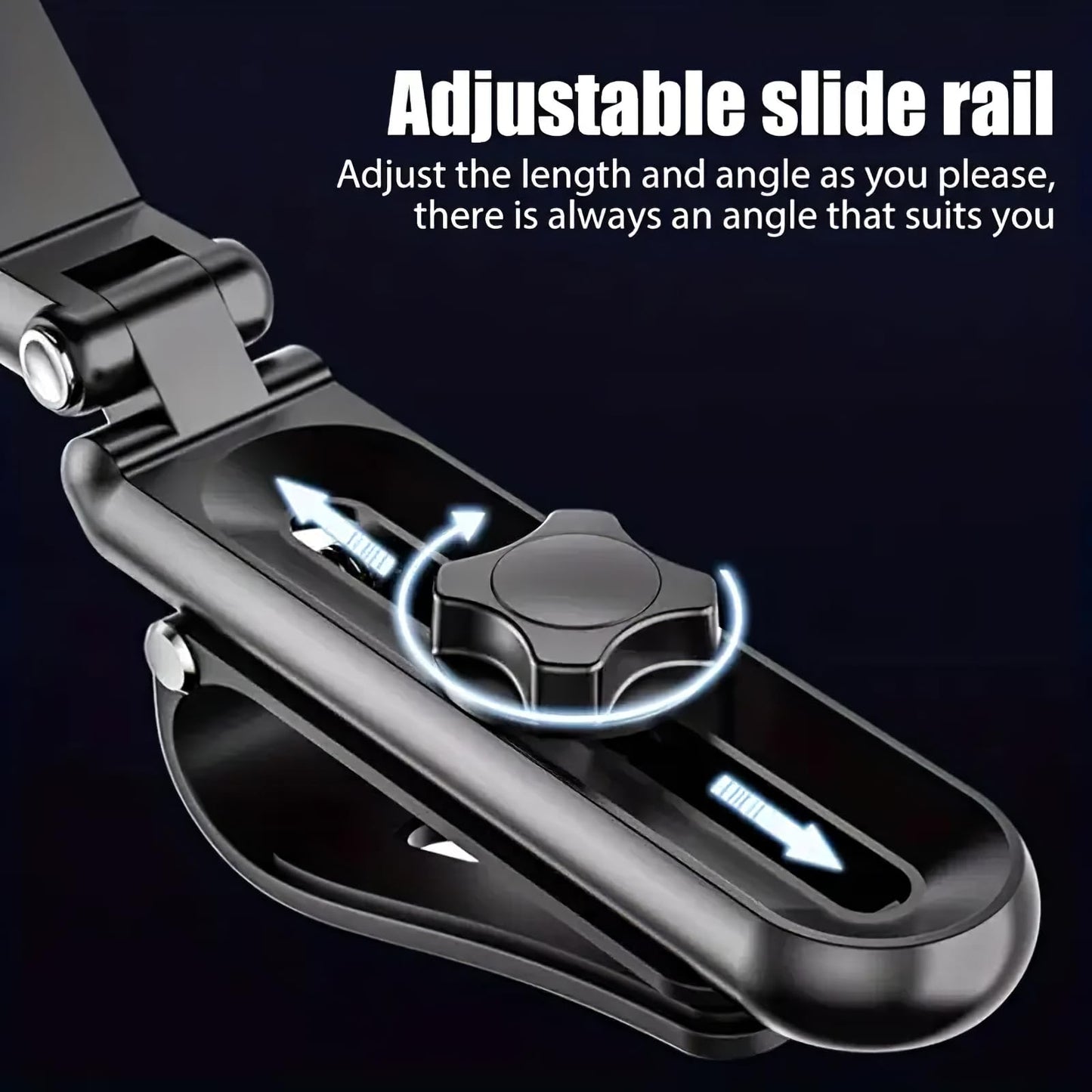 Universal 360 Rotatable Phone Holder for Sun Visor - Compatible with iPhone, Samsung & More Devices - Car Accessory (Black)