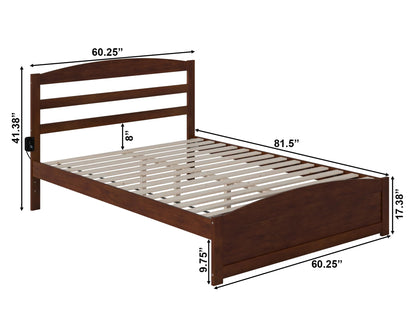 AFI, Warren Queen Platform Bed with Matching Footboard, Walnut