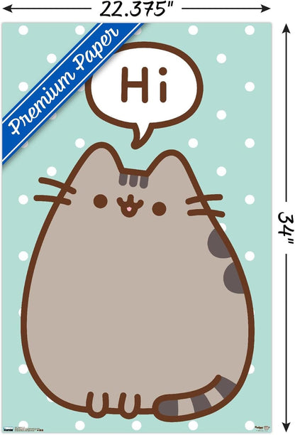 Trends International Pusheen - Hi Wall Poster, 22.375" x 34", Premium Poster & Clip Bundle