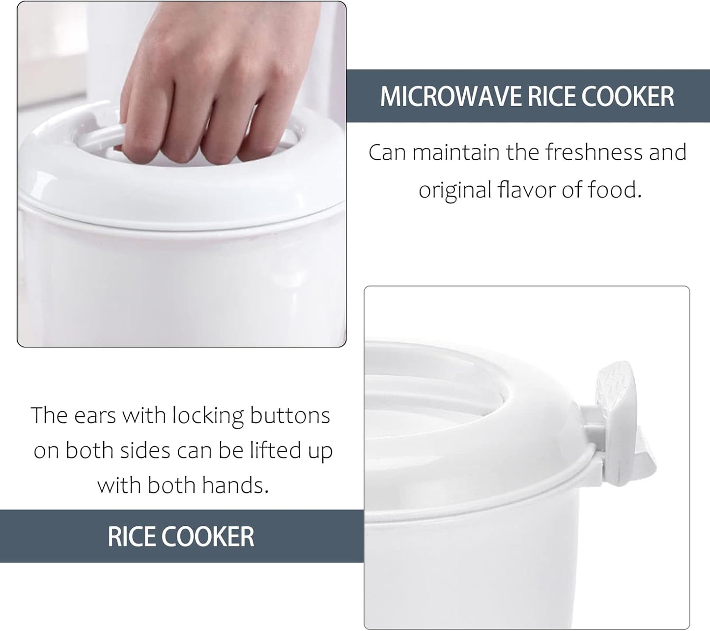 Small Rice Maker Friendly Microwave Rice Cooker, Easy Fast Microwave Cookware for Rice and Pasta