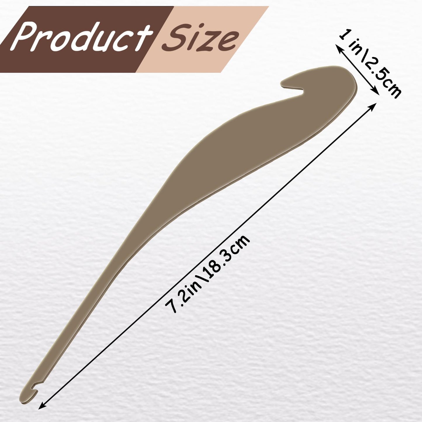 Solsew 3 Pcs Double Ended Threading Hook Plastic Loom Hook Tool for Sweater Scarf Tapestry Knitted Crafts