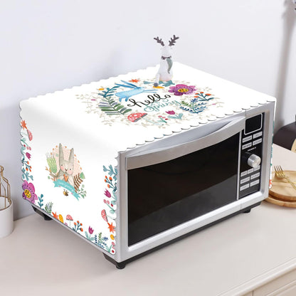 Microwave Oven Dust Cover, Decorative Kitchen Appliance Cover, 13.8 x 39.4in (Hello)