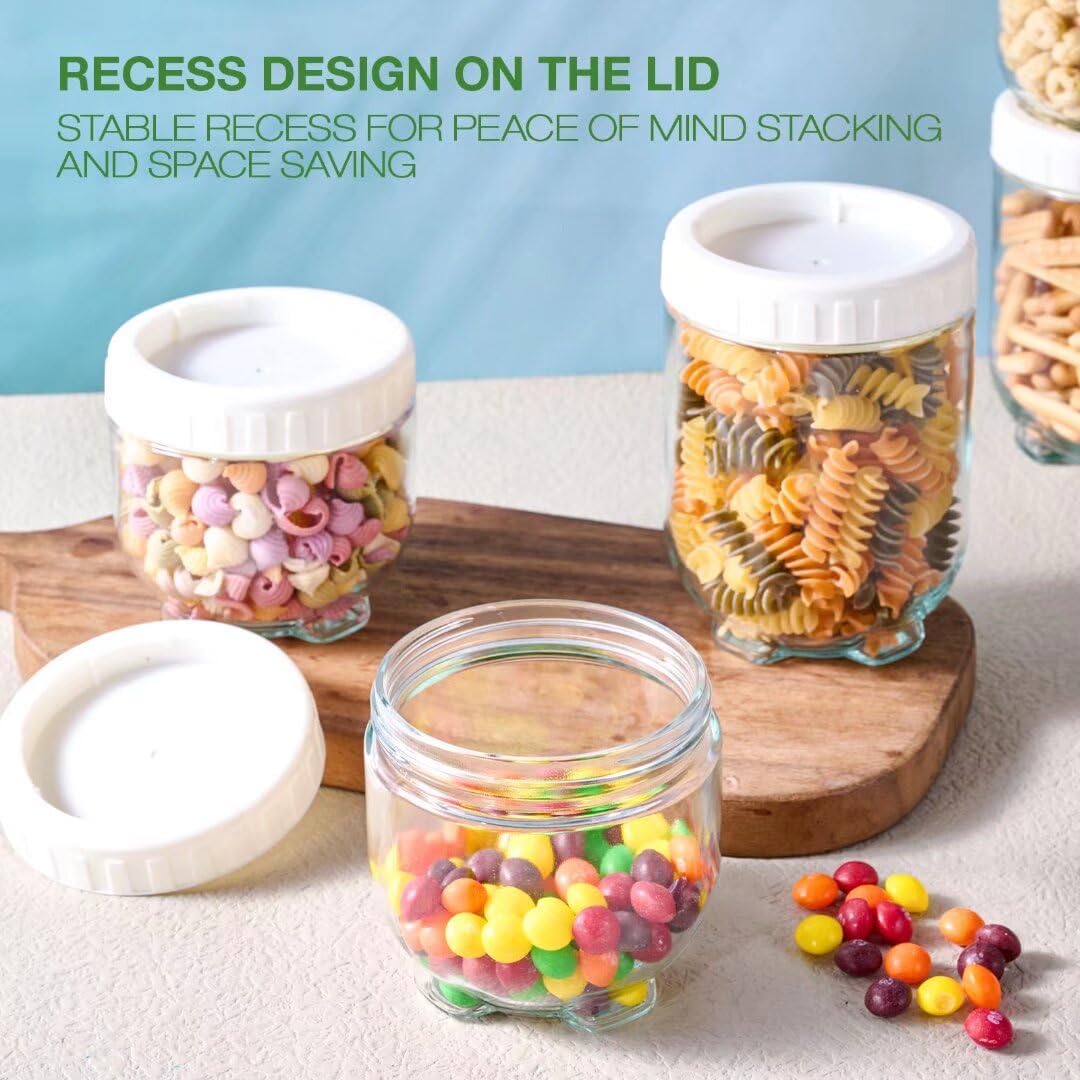 20oz 6Pack 6Pack) Hoa Kinh Glass Overnight Oats Jars with Lids, Leak Proof Small Stackable Jars Kitchen Canisters