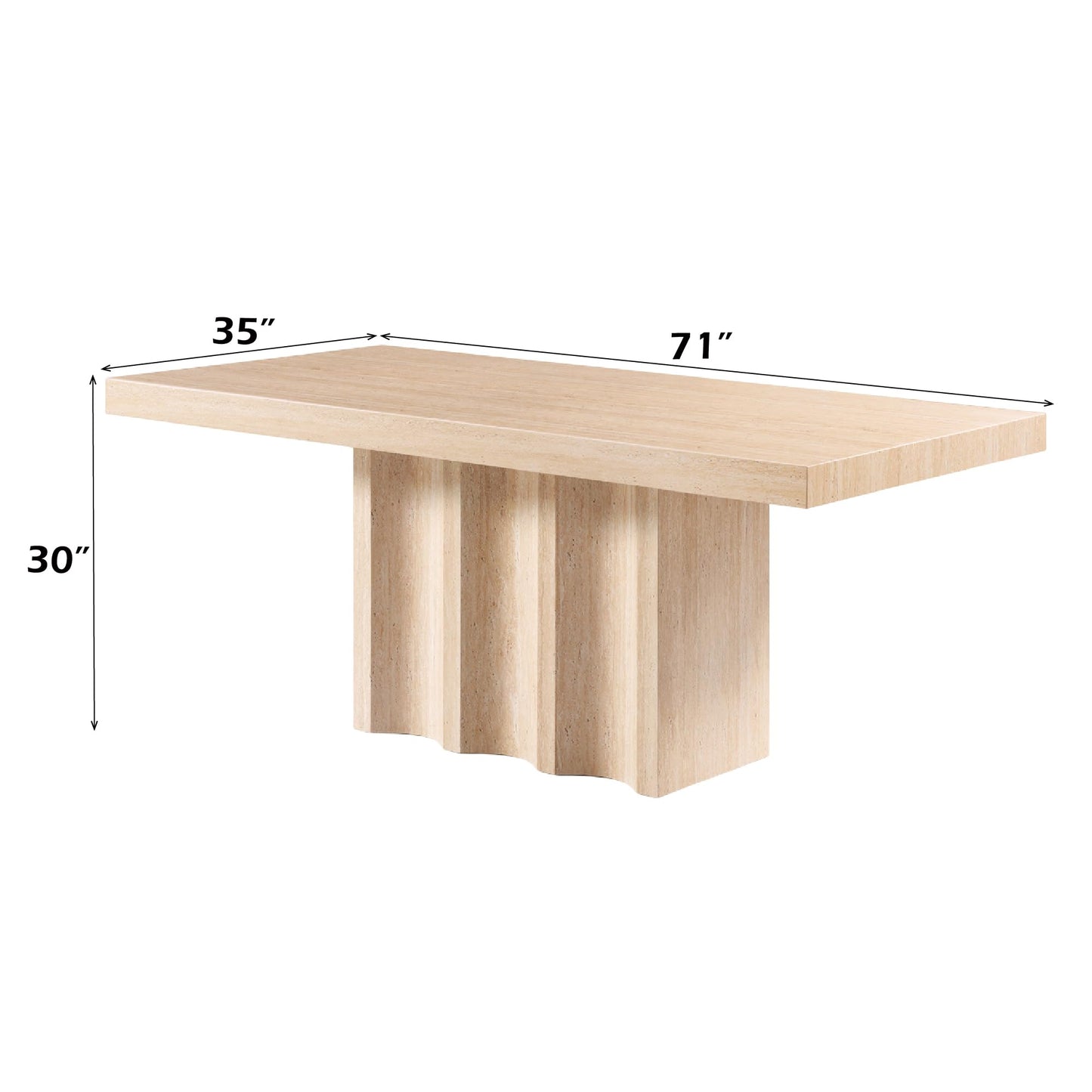 Acme Inca Dining Table in Travertine Stone