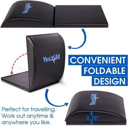 Yes4All Ab Exercise Mat Tailbone & No Tailbone, Foldable Abdominal Sit Up Support Pad, Abs Workout Equipment for Core Training and Lower Back