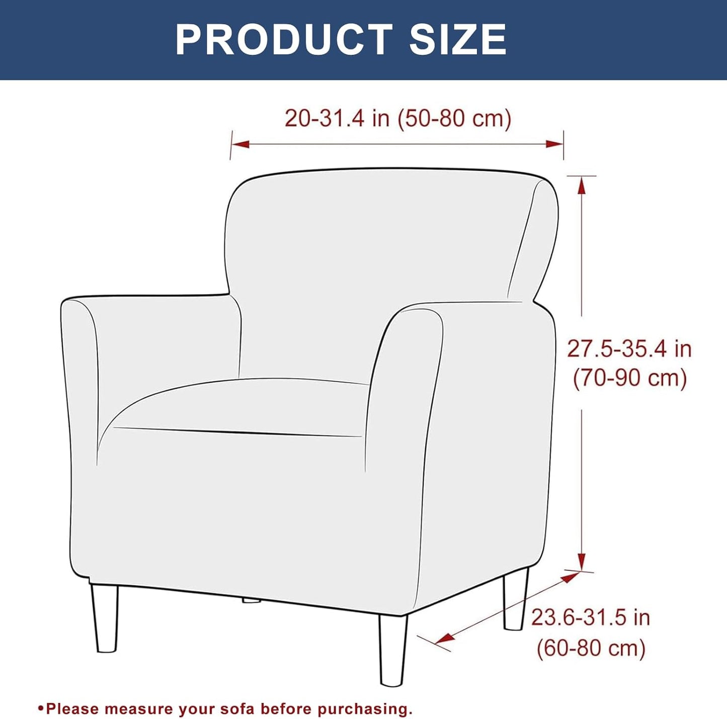 1-Piece HAOYONG Banquet Armchair Slipcover Stretch Velvet Chair Covers Armchair Sofa Covers Soft Arm Chair Cover