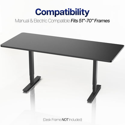 VIVO Universal 71 x 30 inch Solid One-Piece Table Top for Standard and Sit to Stand Height Adjustable Home and Office Desk Frames, Black, DESK-TOP71B