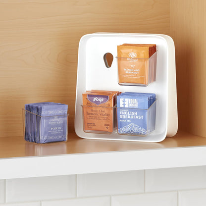 YouCopia TeaStand Tea Bag Organizer with Clear Removable Bins, Cabinet or Pantry Storage Caddy, 80-Bag