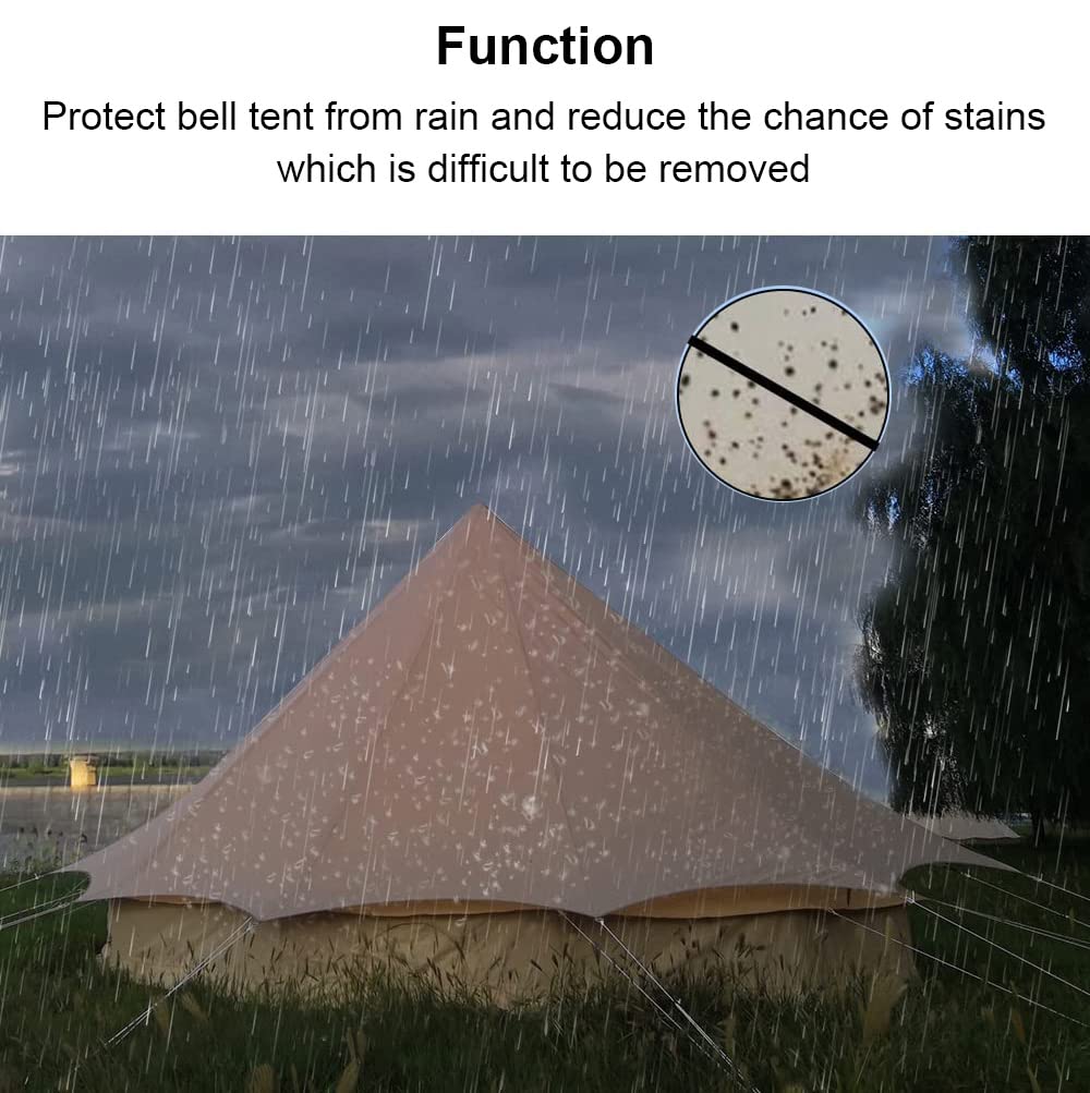 WINTENT Waterproof Top Tarp with Stove Jack for 3M 4M 5M 6M 7M Cotton Canvas Bell Tent Glamping Yurt Tent for Camping