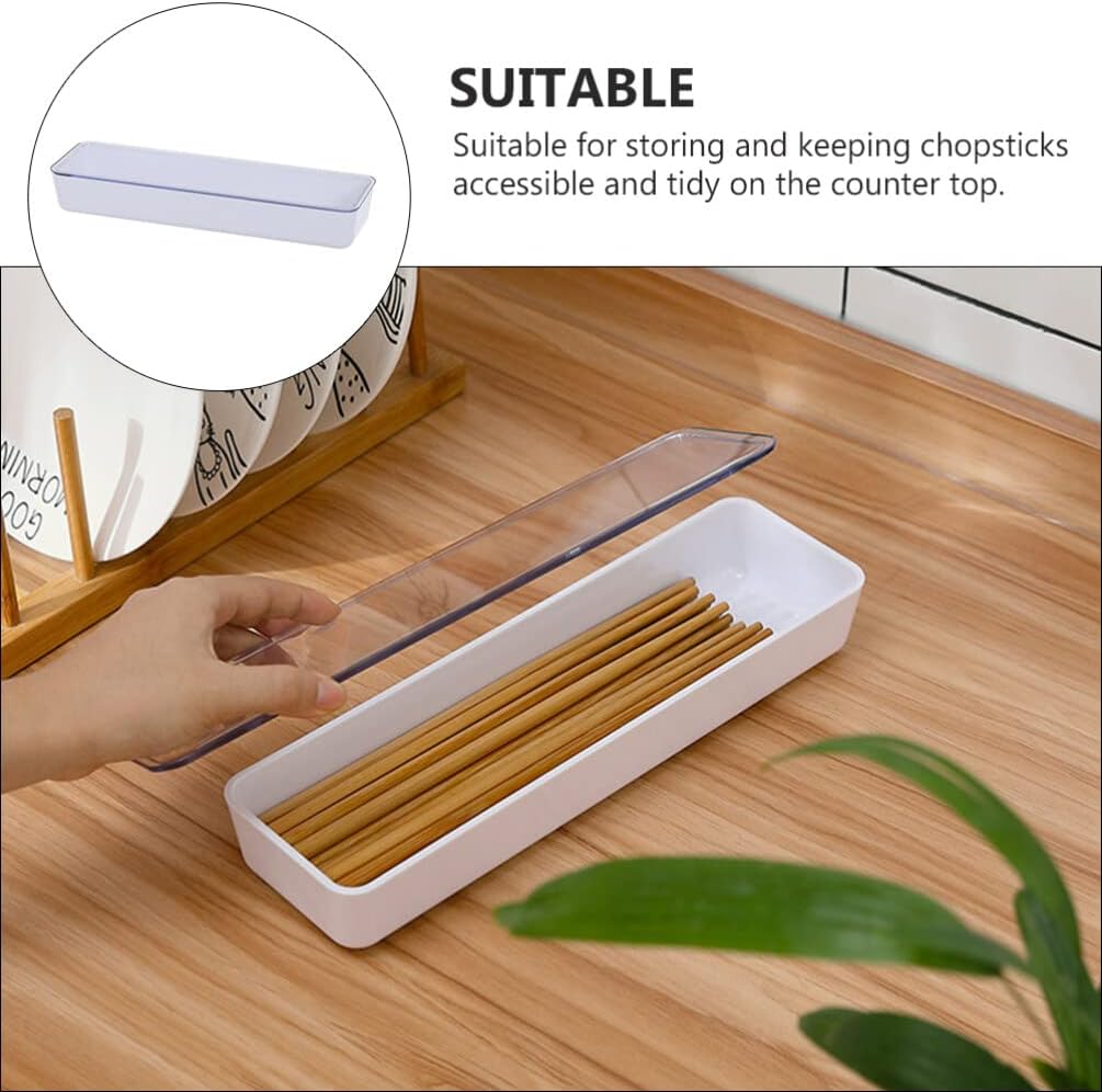 Cabilock Flatware Tray with Lid, Kitchen Drawer Organizer with Lid and Drainer, Plastic Cutlery Tray and Storage