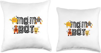 Matching Family Robot Throw Pillow - Robotics Mom bot funny