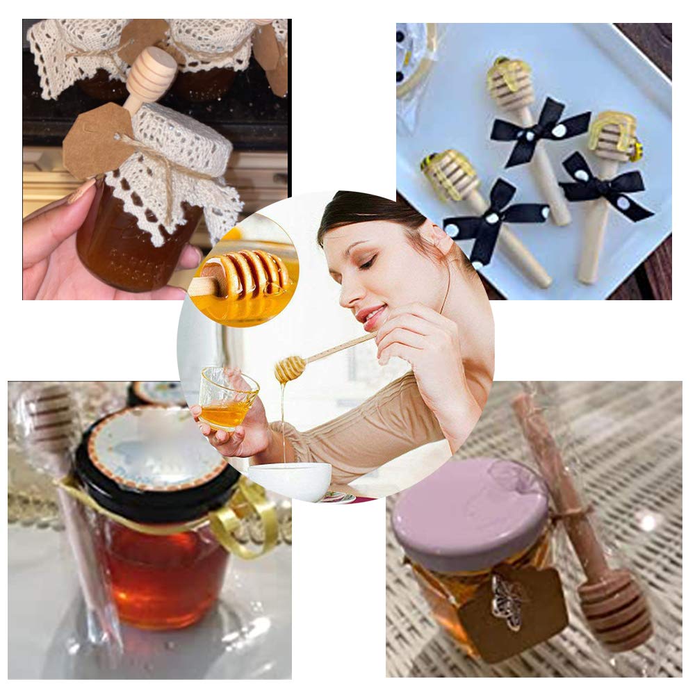 20 3inch Pcs Honey Sticks Mini Honey Dipper, Wooden Honey Comb Honey Dispenser for Honey Jar Dispense Drizzle Honey