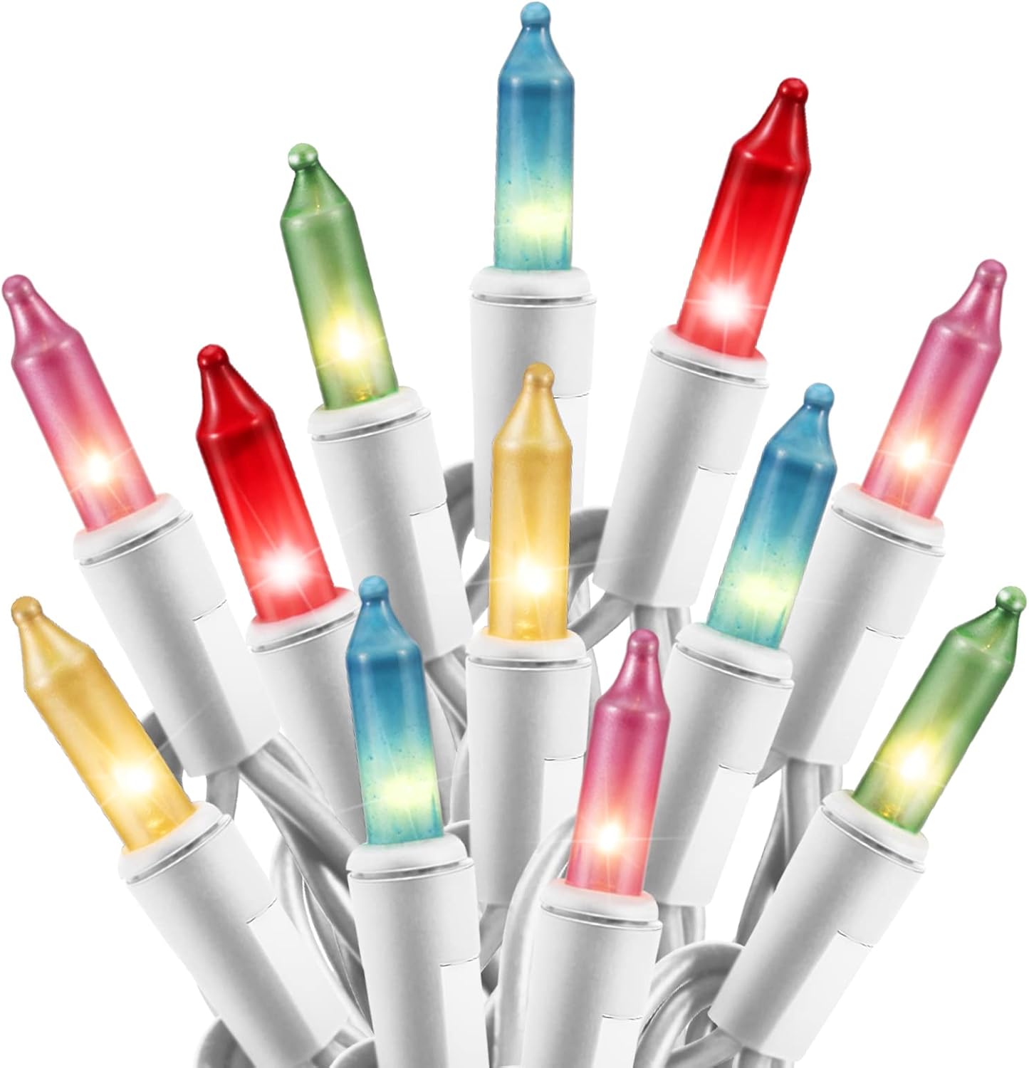 26.5 100 Count Set Easter Decorations Mini String Lights - feet Mini Light on White Wire Plug in End to End Connectable