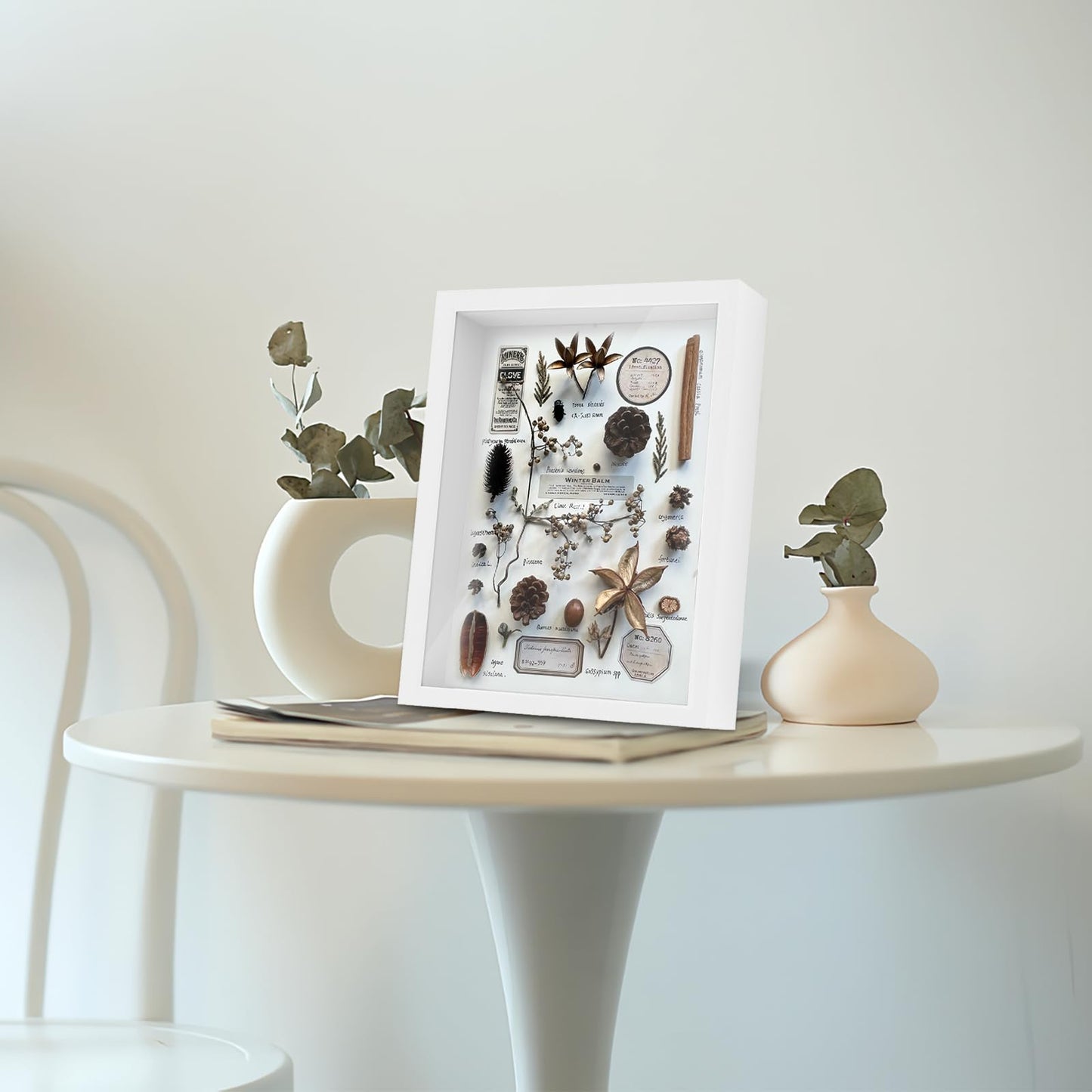 Shadow Box Frame 8x10 - 3 Pack Wood Deep Shadowbox with Glass Shadow Boxes Display Cases Suitable for Photos, Dried Flowers, Handicrafts Picture Frames for Wall (White)
