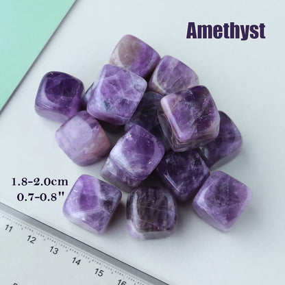 FZBHRO Amethyst Whiskey Stones Chilling Crystal Ice Cubes for Drinks Whiskey Rocks 0.7-0.8" Wine Cubes Gifts for Women Set of 6