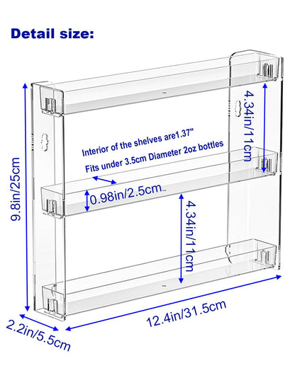 Cocheetah 2Pack 3 Tier Display Rack, Clear Paint Rack Wall-Mount (No Drill), Acrylic Craft Paint Storage Organizer, Miniature Holder for 2oz Bottle, Nail Polish Organizer, Badges, Mini Figures (2)