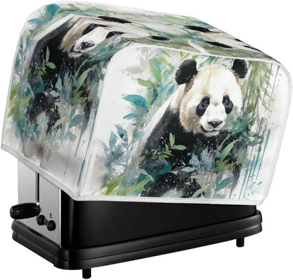 Toaster Cover for 4 Slice, Watercolor Panda Bamboo Dustproof Bakeware Protector, Small Kitchen Appliance Covers