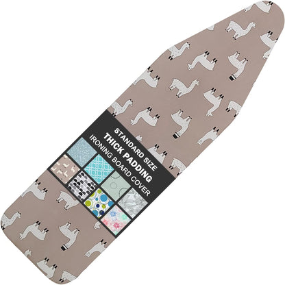 Ironing Board Cover and Pad Standard Size 15" x 54", Cotton Cover with Scorch Resistant Thick Padding (Alpaca)