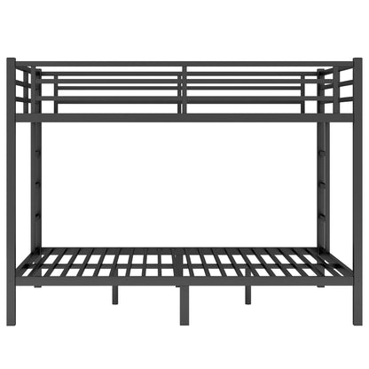 Bellemave Adults Bunk Bed Queen Size, Queen Size Bunk Beds Frame with Safety Guardrail and Build in Ladder, Easy Assemble Bunkbeds, Mattress Not Included, Black