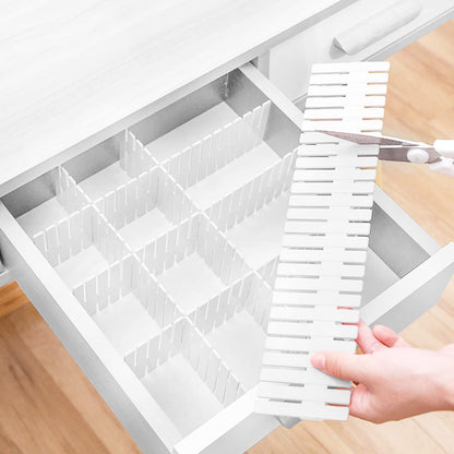 Foraineam 48Pcs Drawer Dividers, Adjustable DIY Grid Divider White Storage Organizer Separator, Socks Underwear Scarves Makeup Drawer Organizer Divider for Dresser Bedroom Office Kitchen Storage