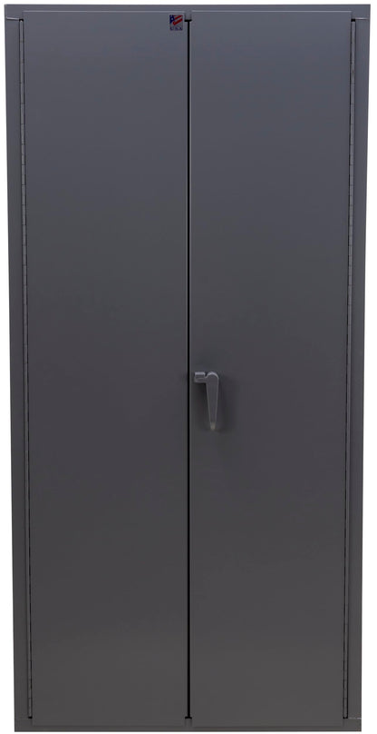 Jamco Extra Heavy Duty Steel Storage Cabinet with Solid Lockable Doors, 14-Gauge All-Welded Metal Cabinet, 4 Adjustable Shelves, 7,200 lbs Capacity, 24" D x 36" W x 74" H, Gray