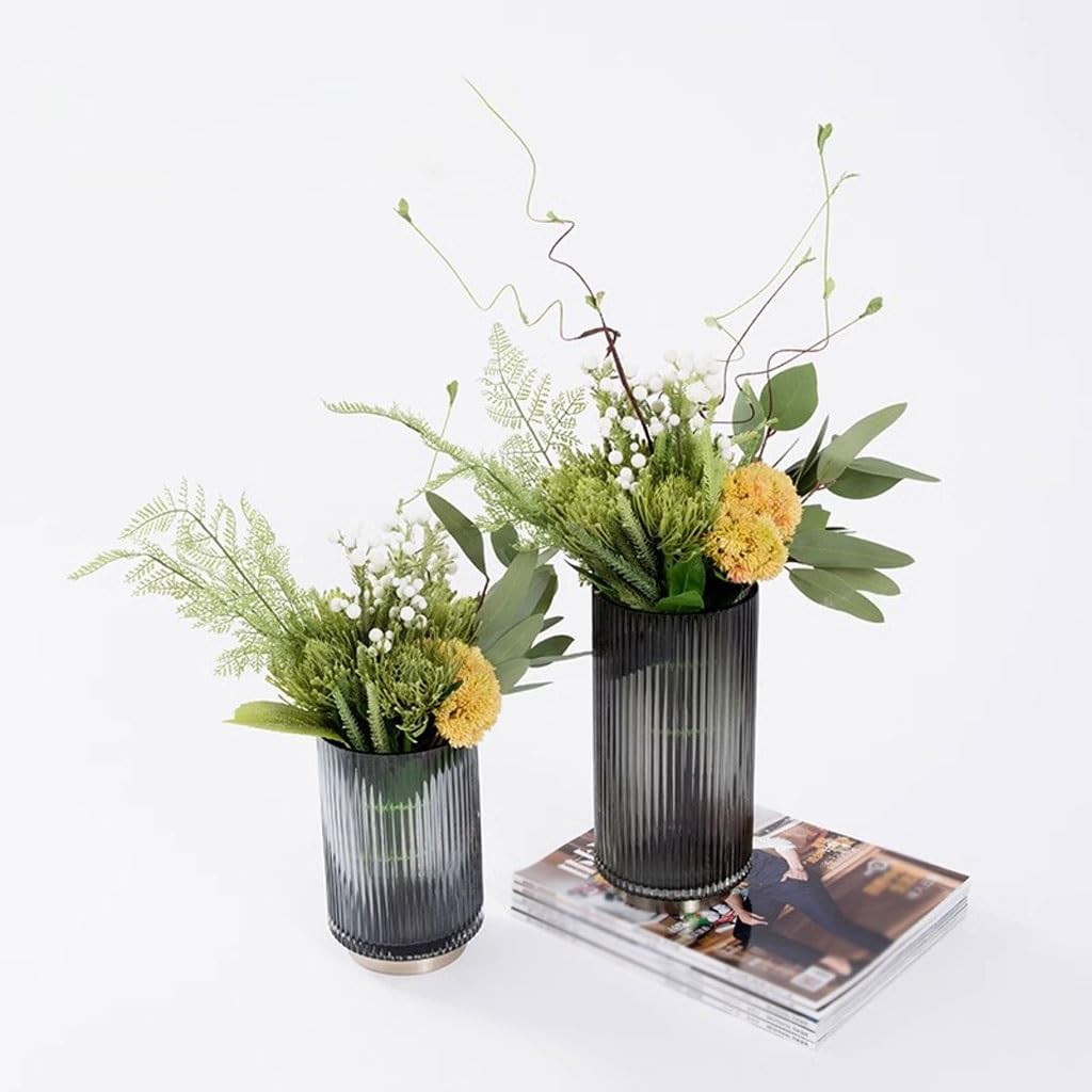 Artificial Bonsai Tree Nordic Light Luxury Simulation Flower Art Set Glass Vase Decoration Living Room Porch Dining Table Coffee Table Fake Flower Interior Decoration Artificial Plant Bonsai Tree(B)