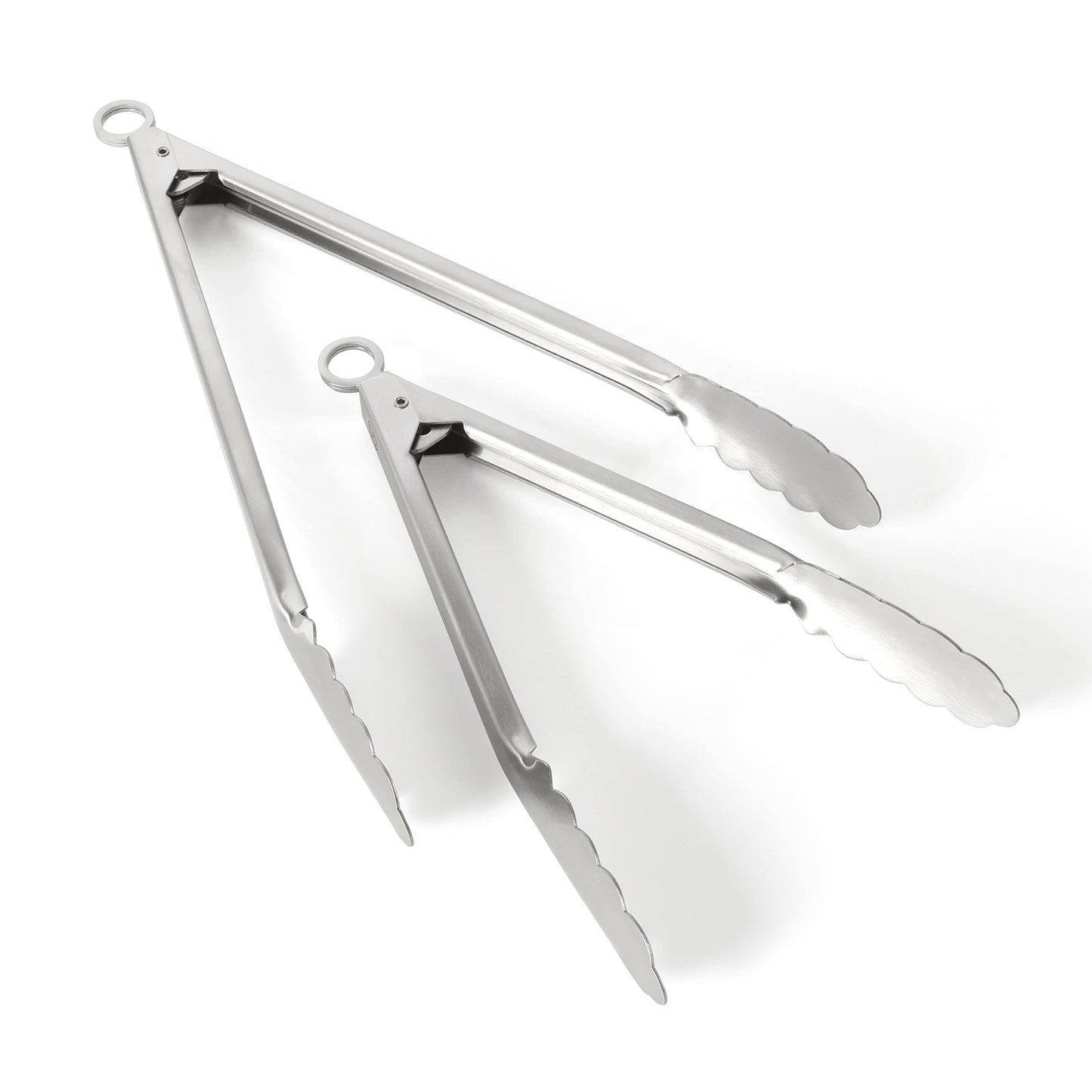 Martha Stewart Richburn 2-Piece Stainless Steel Tongs Set – 12-Inch and 9-Inch Kitchen Tongs for Grilling, Serving, and Cooking