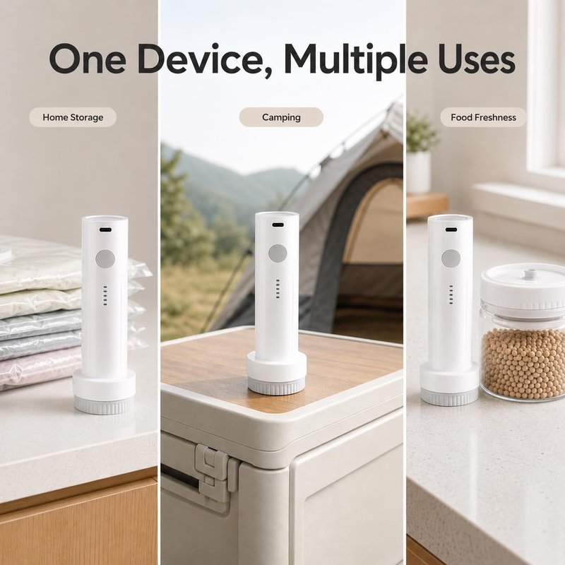 OVRRCSME Cordless Electric Vacuum Pump for Vacuum Storage Bags Travel Air PUM（Storage Bags Not Included in This Package）