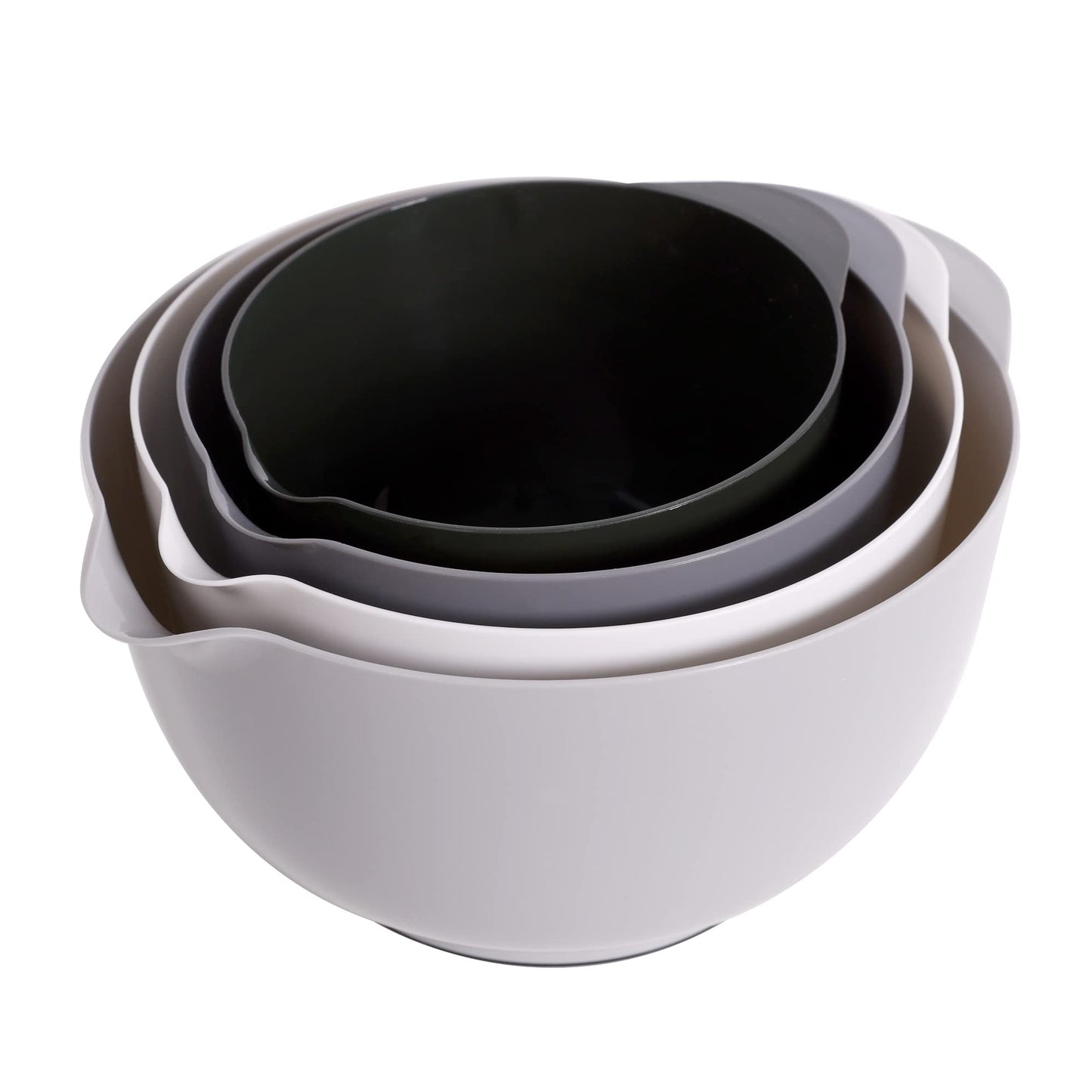 BoxedHome Classic Mixing Bowl Set, BPA Free Plastic, Microwave and Dishwasher Safe (Set of 4, Grey),3.5 quarts