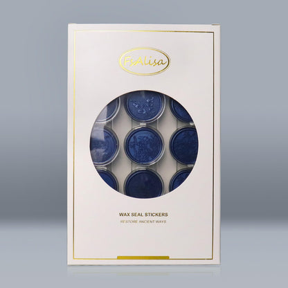 fsalisa 60pcs Wax Seal Stickers Wedding Invitation Envelope Seal Wax Stickers, Botanical Self Adhesive Seal Stickers for Christmas Invitations Cards Wine Packages Gift Wrapping (Royal Blue#-A)