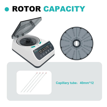 JOANLAB Digital 10000rpm Highspeed Micro Centrifuge Machine with 10 Pipes of 12x40mm Glass Tubes
