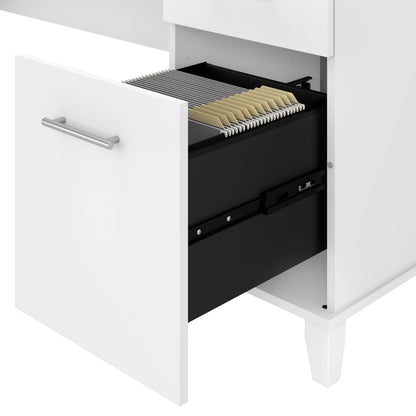 Bush Furniture Somerset 72W 3 Position Sit to Stand Adjustable Standing L Shaped Desk in White, Ergonomic Corner Computer Office Table