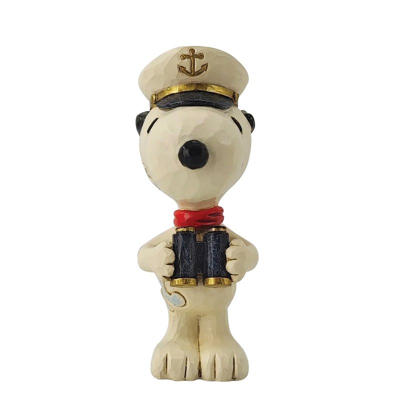 Enesco Peanuts Collection by Jim Shore Snoopy Sailor Captain Miniature Figurine- Stone Resin Hand Crafted Painted Collectible Peanuts Snoopy Mini Figurines Home Decor Statue, 3.5 Inch