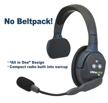 Eartec UL2SD Ultralite-HD 2-Person Full Duplex Wireless Intercom Headset Communication System, Single and Dual Ear Headsets, Up to 1000ft Range, U.S. Company
