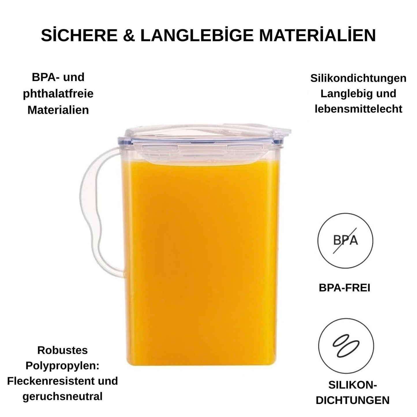 LocknLock Aqua Fridge Door Water Jug | Clear Pitcher | BPA Free Plastic Pitcher with Lid | 2 Quart Pitcher with Lid for Water, Juice, Tea & More Beverages, Clear