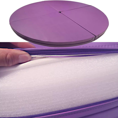 Purple Crash Mat for Pole Dancing, 3ft/3.5ft/4ft/4.5ft/5ft/5.5ft/6ft/6.5ft Large Round Folding Portable Pole Dance Crash Mat, 1.2in/2in/4in Thick Gymnastics Crash Landing Mat Pad ( Color : 180cm/5.9ft