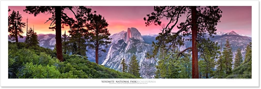 Award Winning Landscape Panoramic Art Print Poster: Yosemite National Park (Sunset)