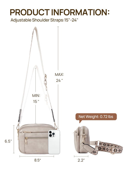 Telena Small Crossbody Bags For Women Vegan Leather Crossbody Purse With Adjustable Wide Strap For Daily Life