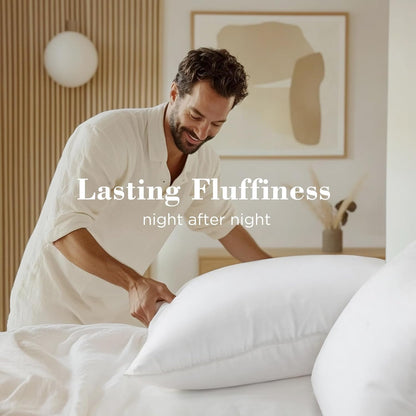 Viewstar King Size Bed Pillows - Set of 2 Soft Down Alternative for All Sleep Positions | White
