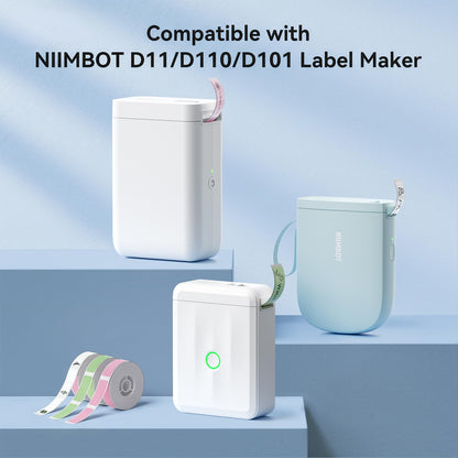 NIIMBOT Label Maker Tape for D11/D110/D101 Label Maker, 14 x 40 mm (0.55'' x 1.57'') for Home Office Labeling Tape Replacement, Clear