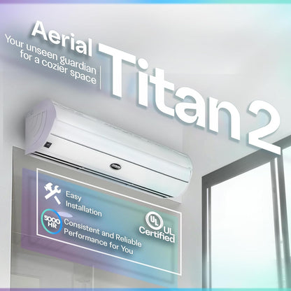 DuraSteel Wall Mounted Air Curtains for Doors Commercial - 60 Inch White Fly Fans - Super Power Over Door Fan with MS Switch - Sliding Under Door Fans to Move Air Curtain Blower Keep Flies Bugs Out
