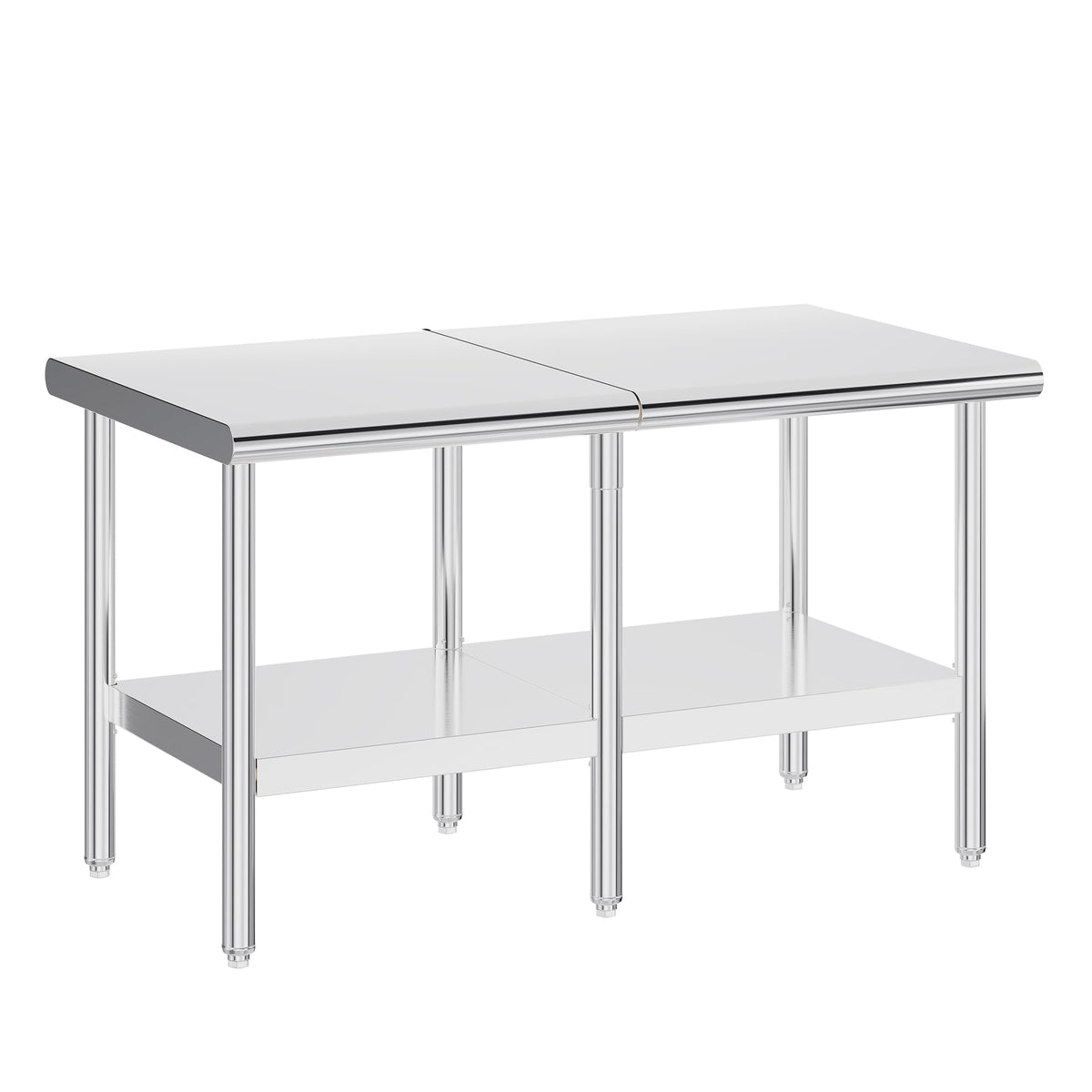 Jocisland 30" x 60" Stainless Steel Table for Prep & Work, Food-Grade Stainless Steel Adjustable Under Shelf and Feet, for Commercial Kitchen, Restaurant, Hotel, Garage